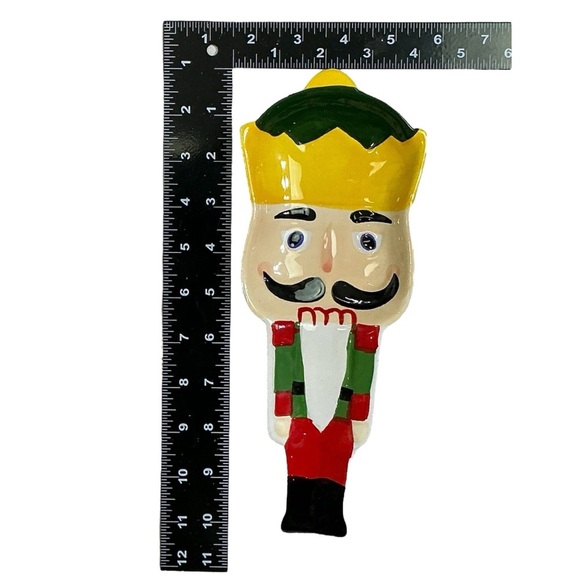 Nutcracker Spoon Rest Hand Painted Ceramic Holiday Christmas Kitchen Decor - Picture 3 of 16